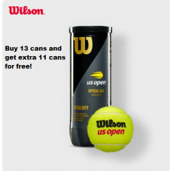 Wilson US Open Extra Duty Tennis Balls (buy 24 cans at price of 13 cans)